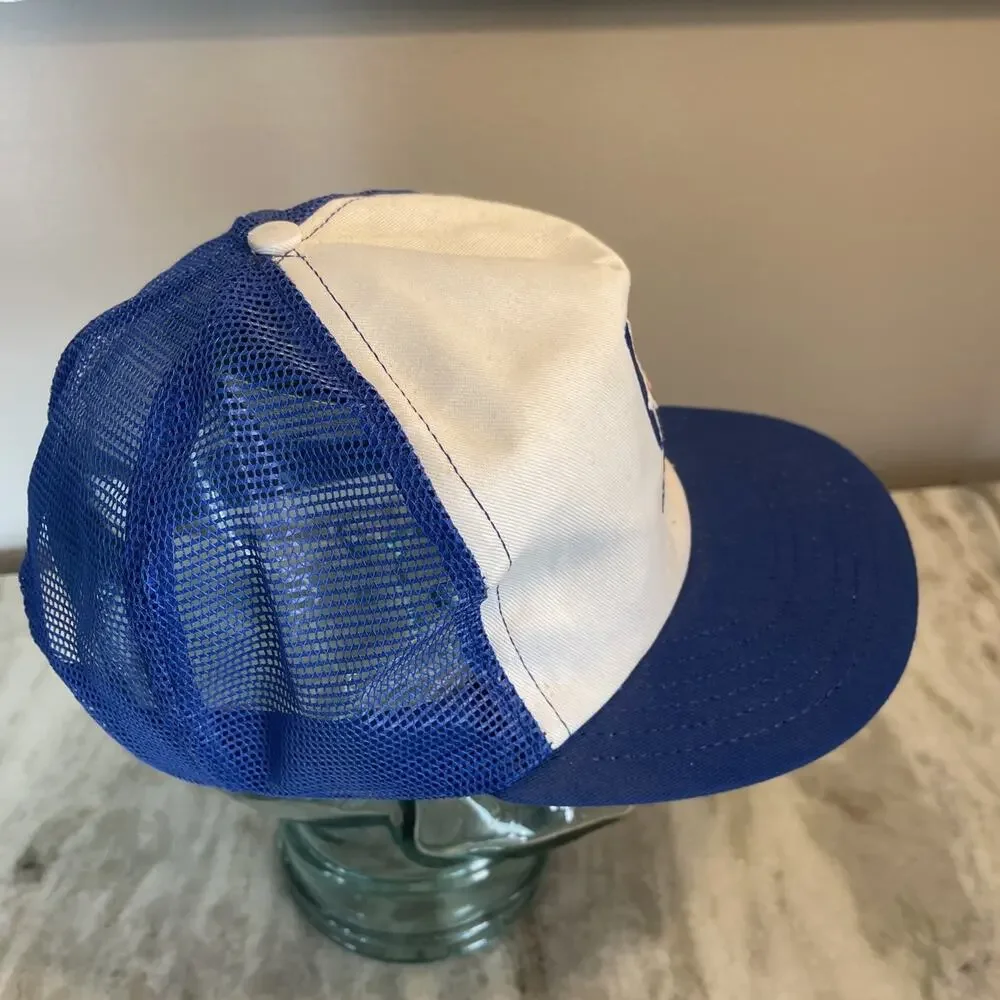 Vintage SnapBack Trucker Hat Sentry Hardware Cap Blue Made In USA